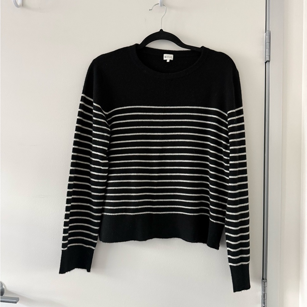 Kule 100% Cashmere Striped Crew